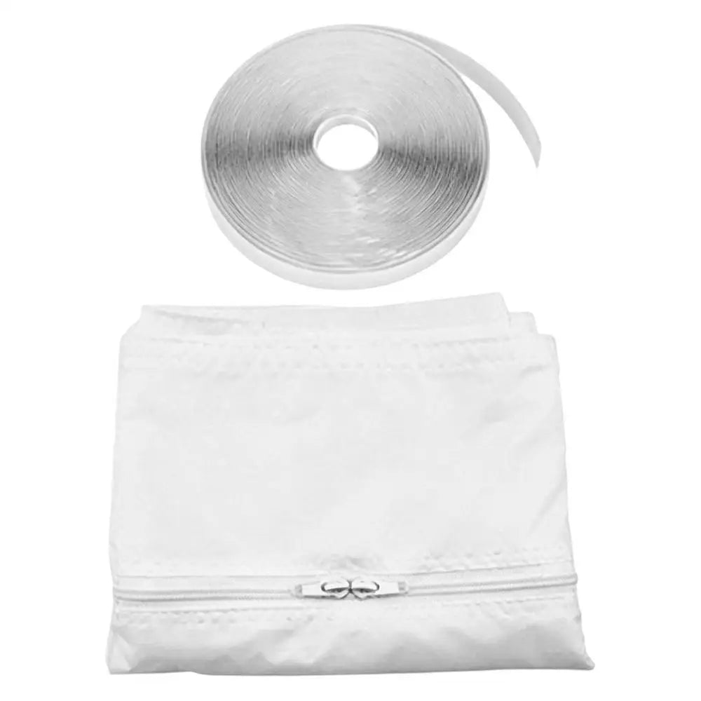 Double Hose Portable AC Window Vent Zipper Door Sealing Plate Dryer