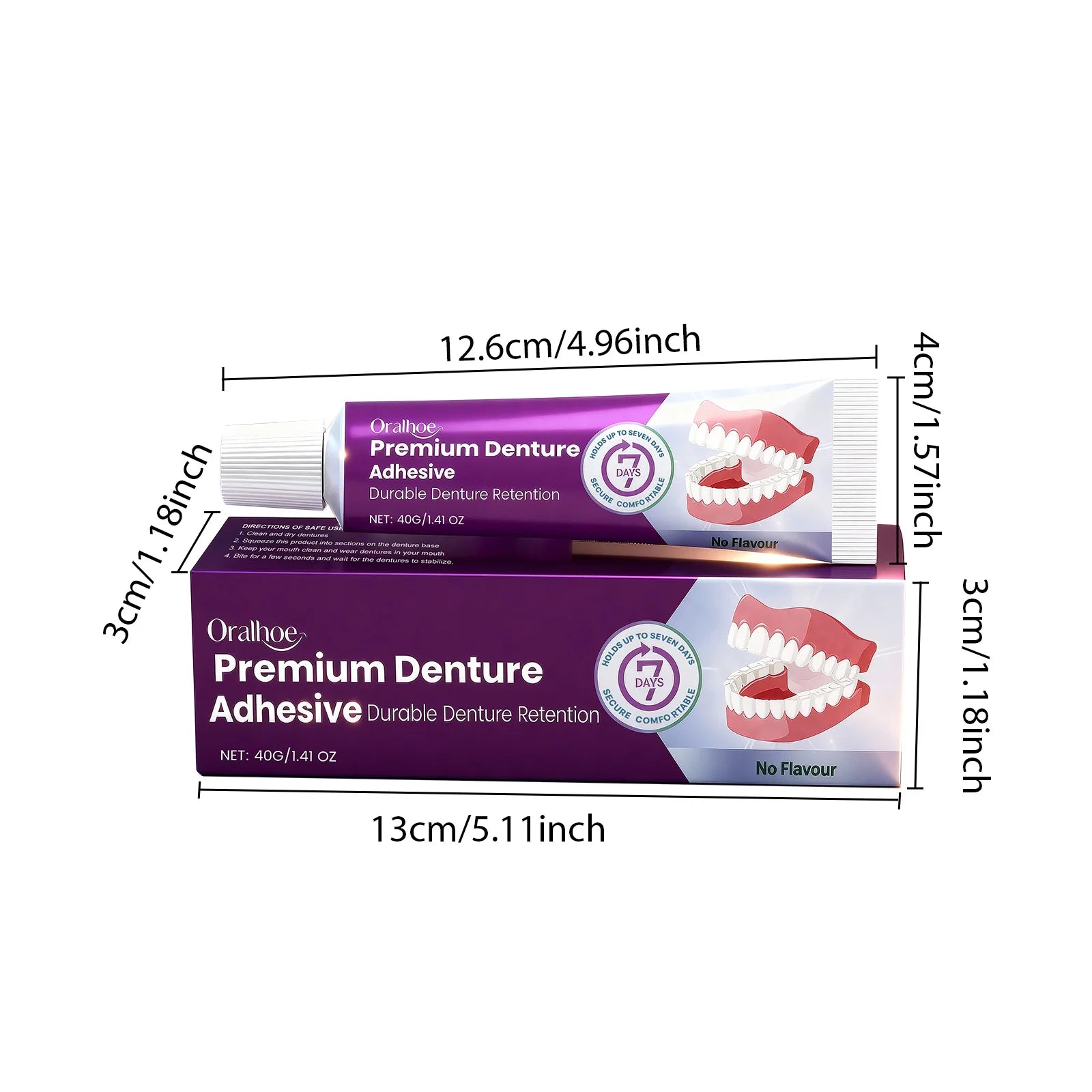 Denture Adhesive, Natural Fit,Comfortable Secure Hold, Long-Lasting & Gentle, Beautiful Smile Enhancement, Perfect for Daily Use Zpaxo 1set