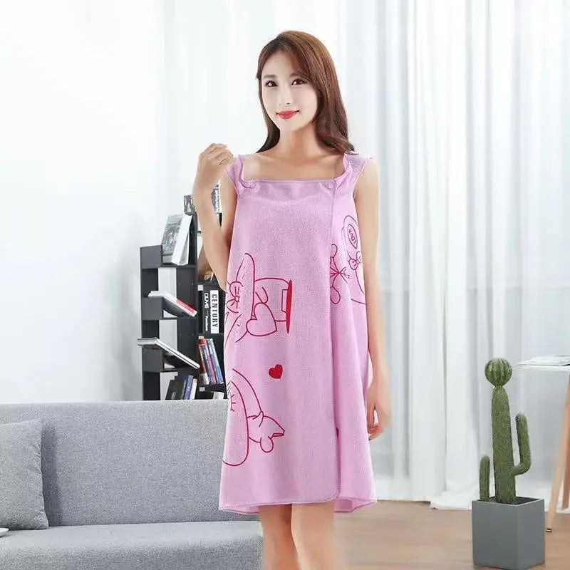 1Pc Women Quick Dry Magic Bathing Towel Spa Bathrobes Wash Clothing Sexy Wearable Microfiber Beach Towels Bathrooms Towel Zpaxo purple 79x134cm