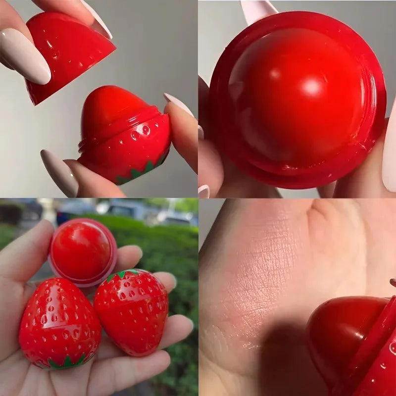 1/4Pcs Strawberry Lip Balm Long-Lasting Moisturizing Repair Hydrating Red Lipstick Set Fruits Repair Dry Lip Care Cosmetics Gift Zpaxo