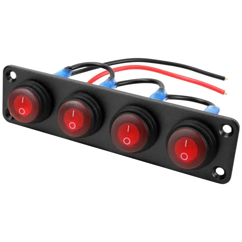 12V Waterproof 1-6 Gang Rocker Switch Panel – LED Boat & Truck