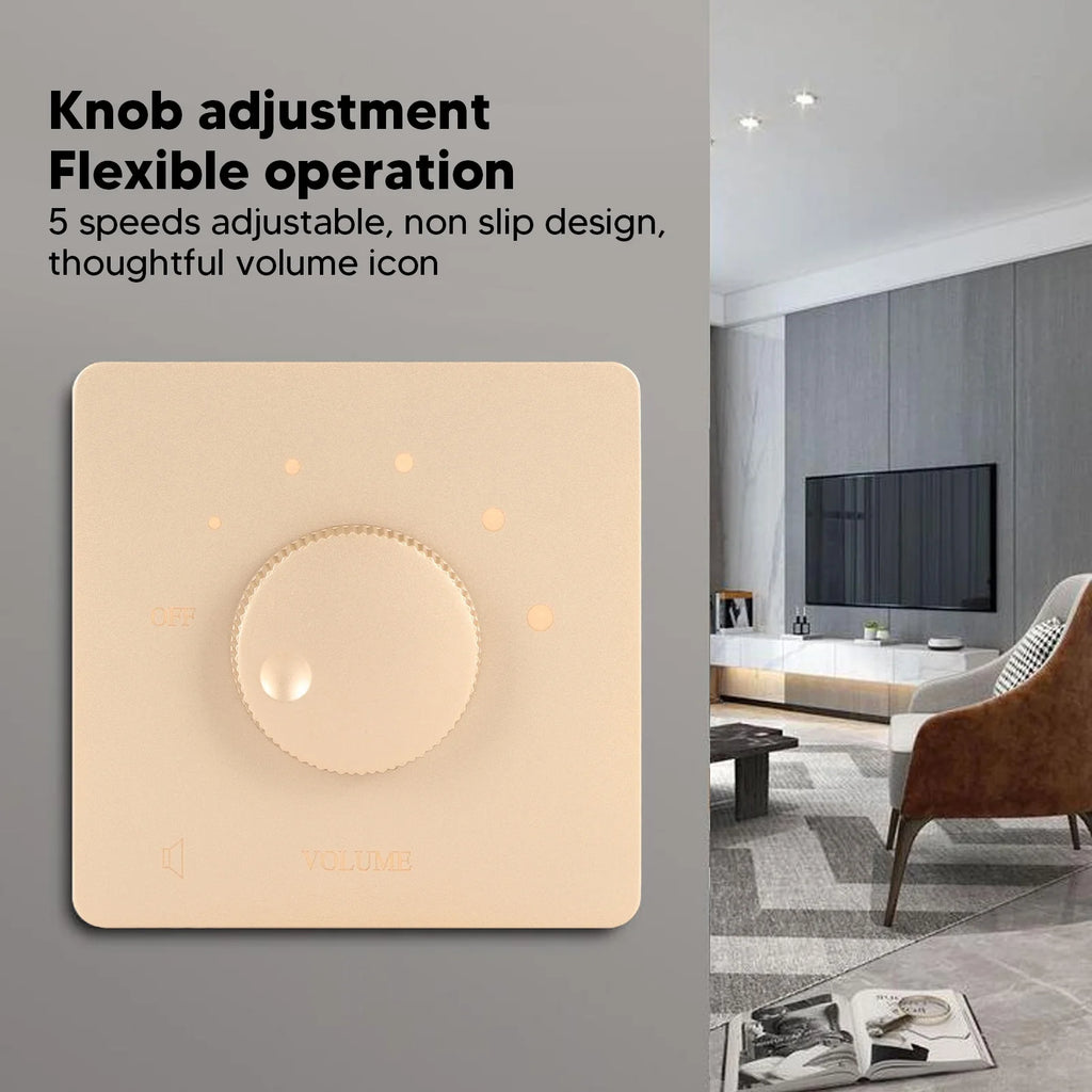 50W Wall Volume Control for Home Speakers Volume Controller Professional Safety 5 Gears Tuning Knob Zpaxo