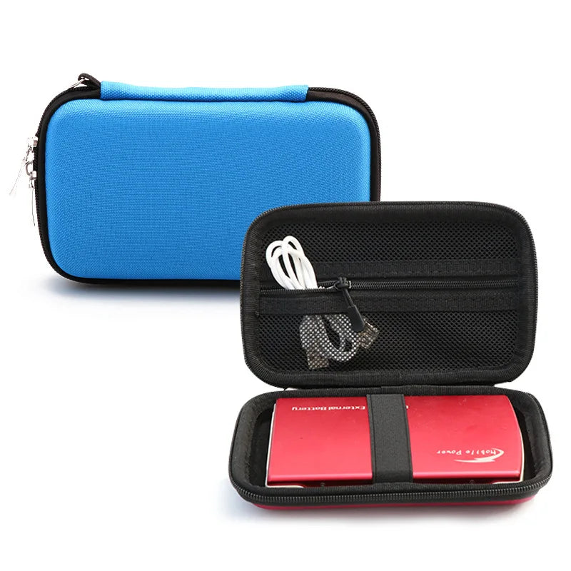 Electronics Accessories Storage Power Bank Bag Case Shockproof Hard Zpaxo Blue