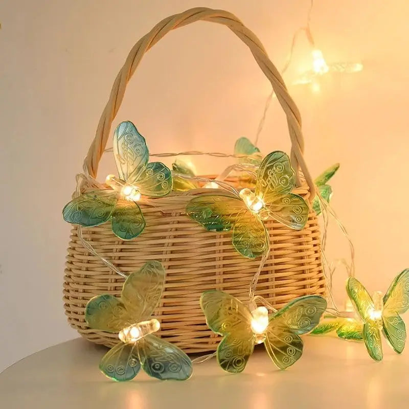 Butterfly-shaped Solar String Lights LED Fairy Indoor Outdoor Garden