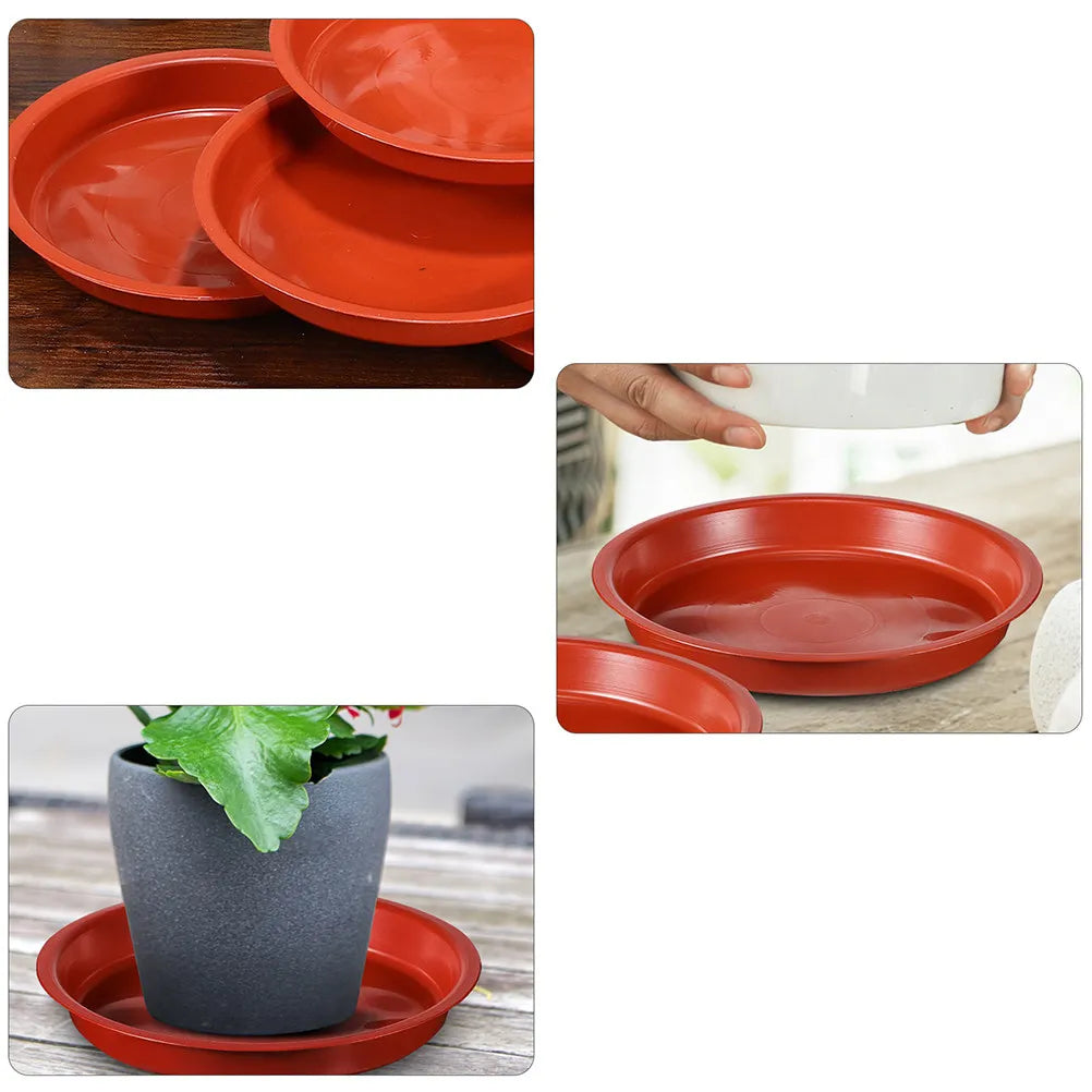 10Pcs Plant Trays Round Plastic Flower Pot Saucers Wear-Resistant Planter Plates Water Catcher Indoor Pots Gardening Accessories Zpaxo