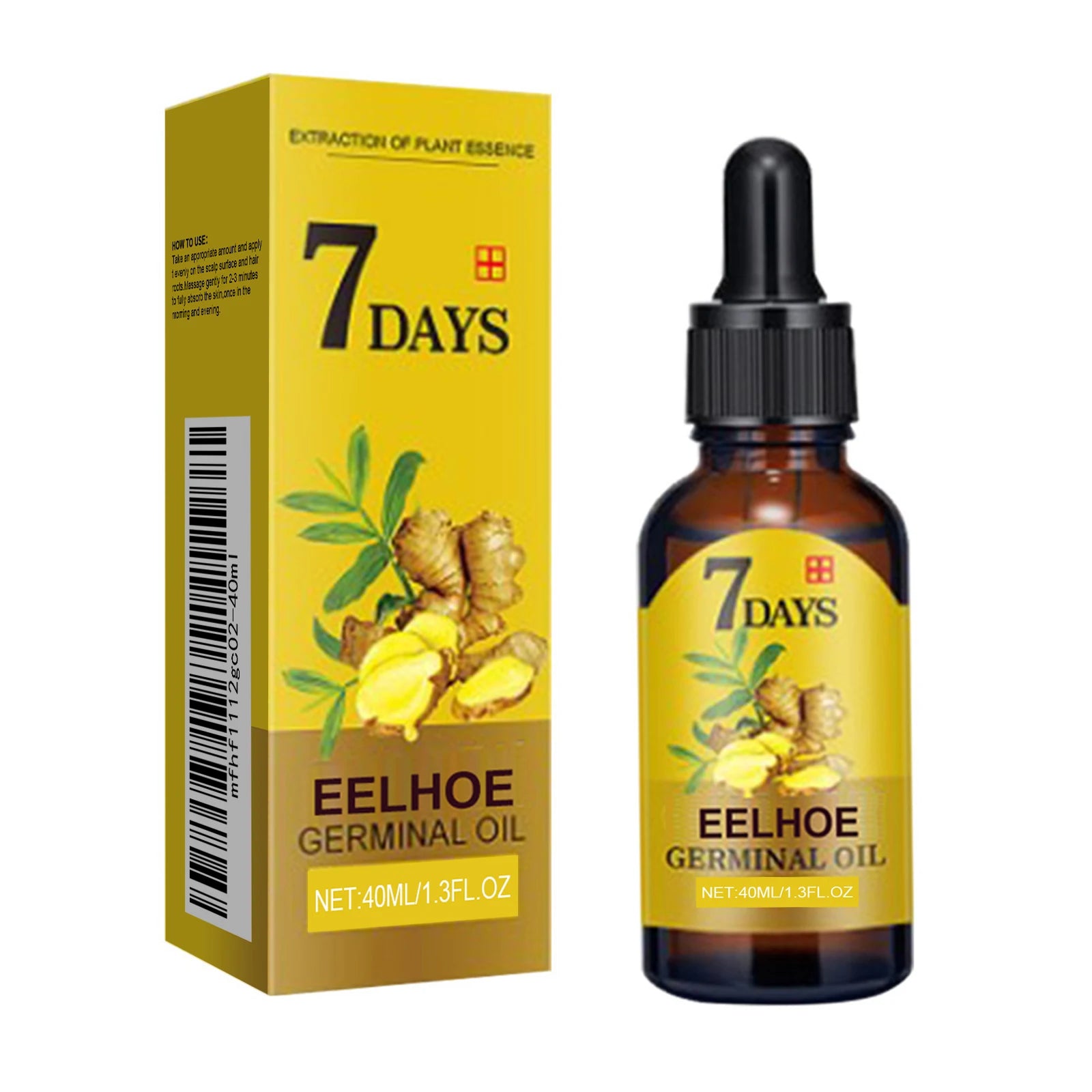 EELHOE Ginger Hair Growth Oil for Scalp Massage Hair Follicle Treatment Hair Care Germinal Essence for Regrowth & Loss Treatment Zpaxo