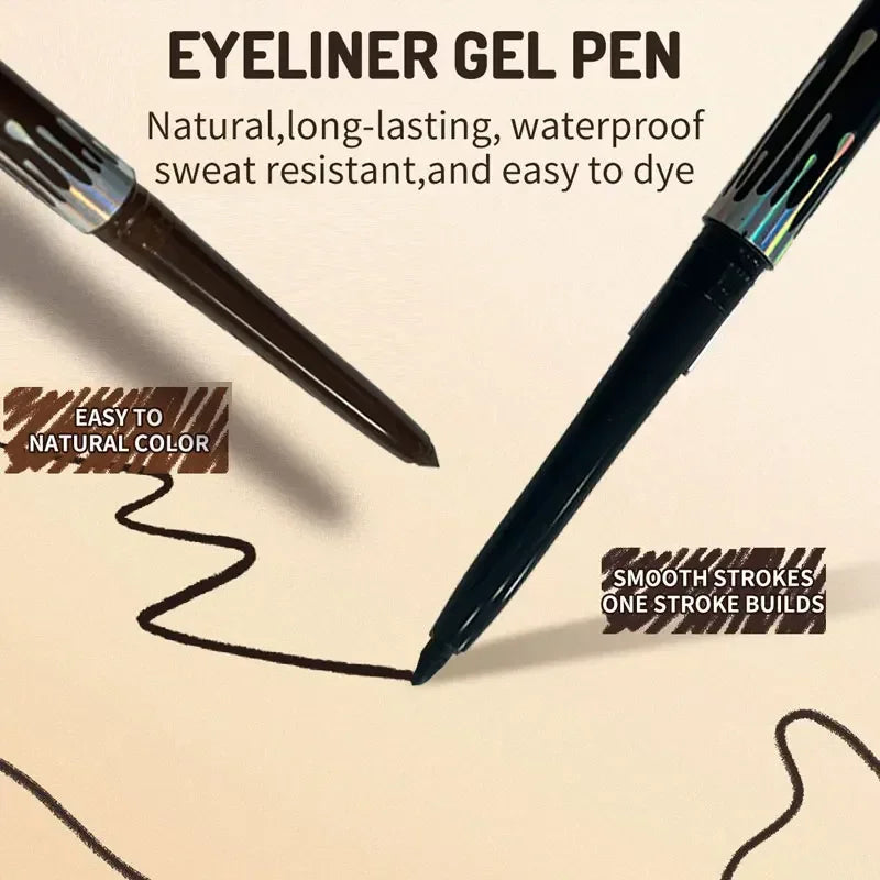Waterproof Eyeliner Pen Brown Lying Silkworm Pen Soft Easy Wear Quick Dry Smooth Eye Liner Long Last Lower Eyelash Pen Makeup Zpaxo
