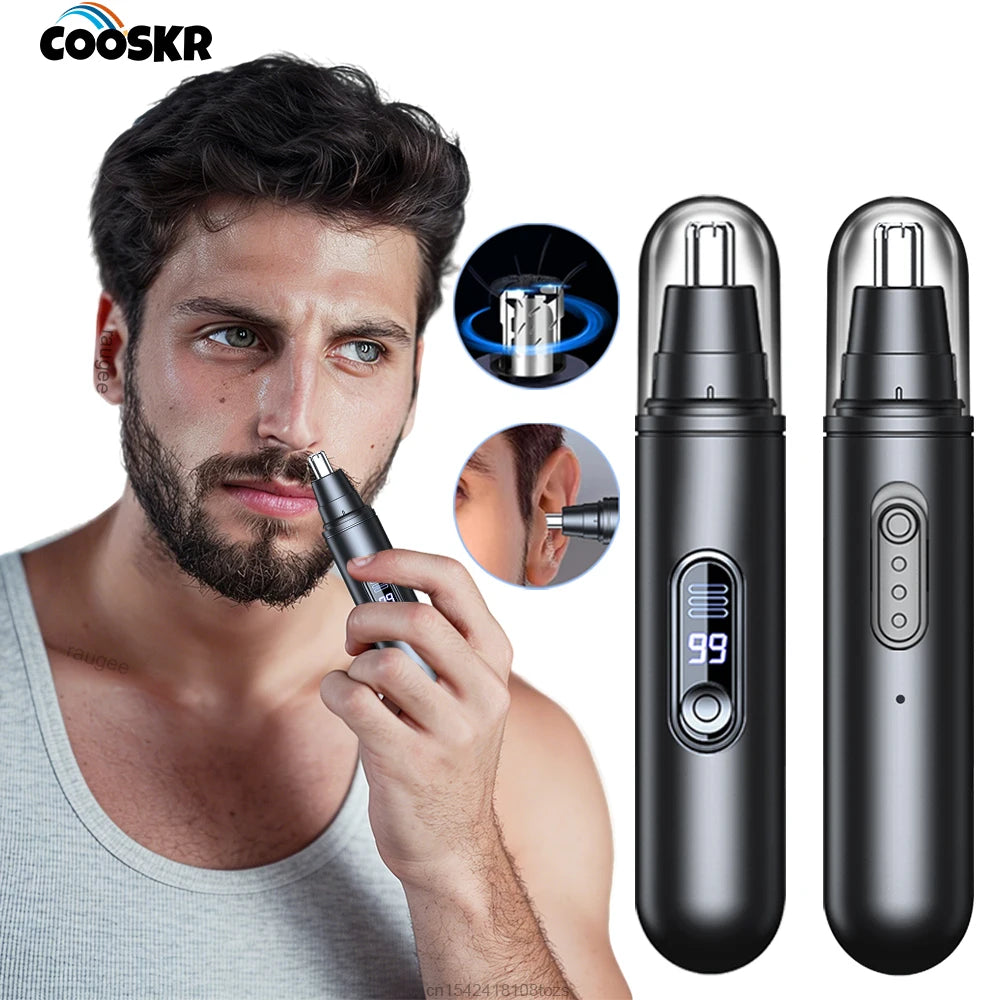 Mini Nose Hair Trimmer Rechargeable Automatic Shaving Eyebrow Ear