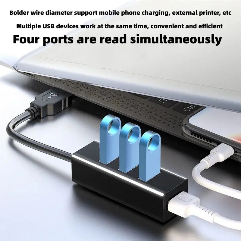 4-Port USB 3.0 Hub – Portable High-Speed USB Splitter for PC USB Hub Zpaxo