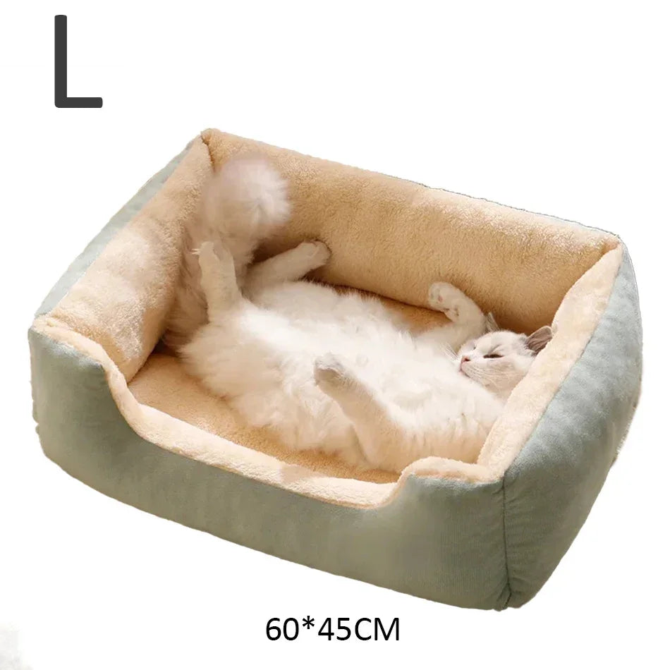 Bed for Cats Pet Products Cushions Kitten Goods Accessories Dog All Houses Supplies Things Accessory Habitats Basket House Beds Zpaxo Green-L