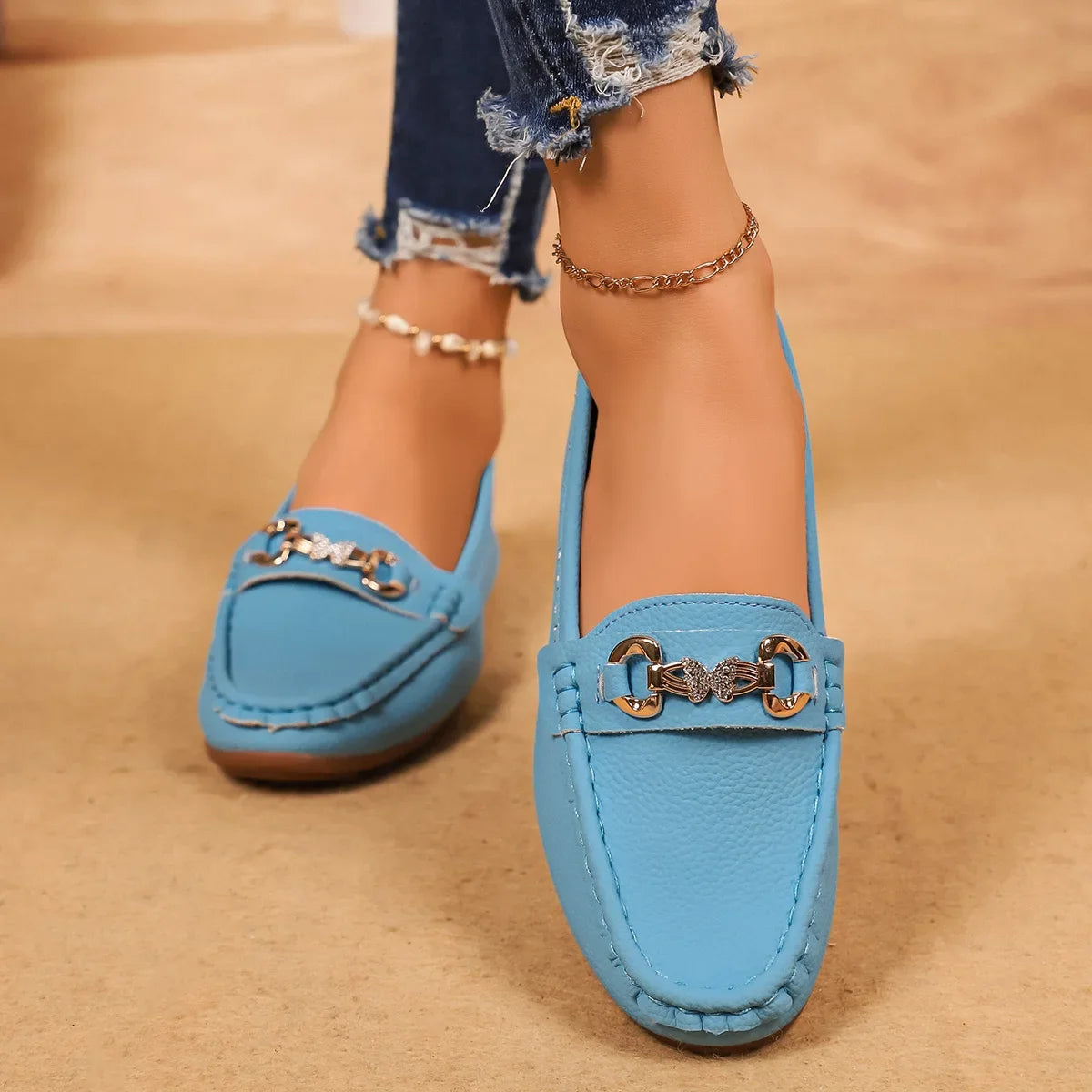 Women Loafers 2025 New Round Toe Solid Flat Sneakers Women Spring Autumn Shoes Casual Slip on Mary Jane Shoes Zapatos De Mujer Zpaxo