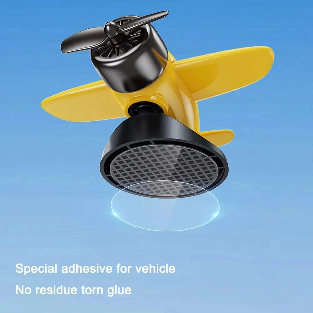 Solar Powered Rotating Airplane Car Dashboard Ornament 360 Auto Spin