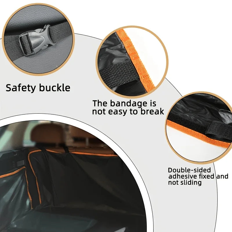 Durable Black Car Cargo Liner Pet Seat Cover Expandable Travel
