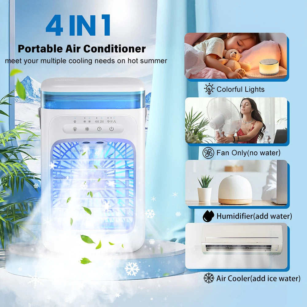 Portable Air Conditioner Fan Small Cooler USB Desktop Humidifier