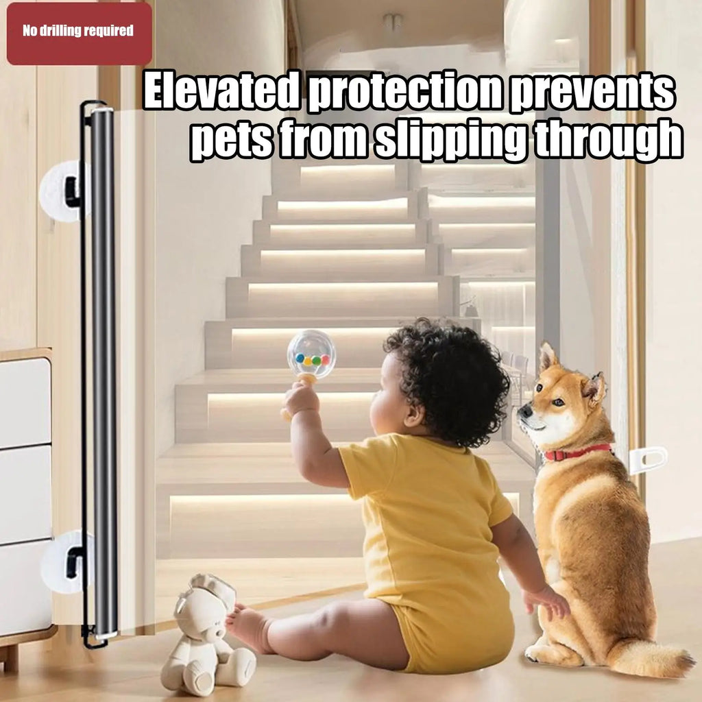 Retractable Dog Gate Portable Gates Dogs Expandable Folding Barrier