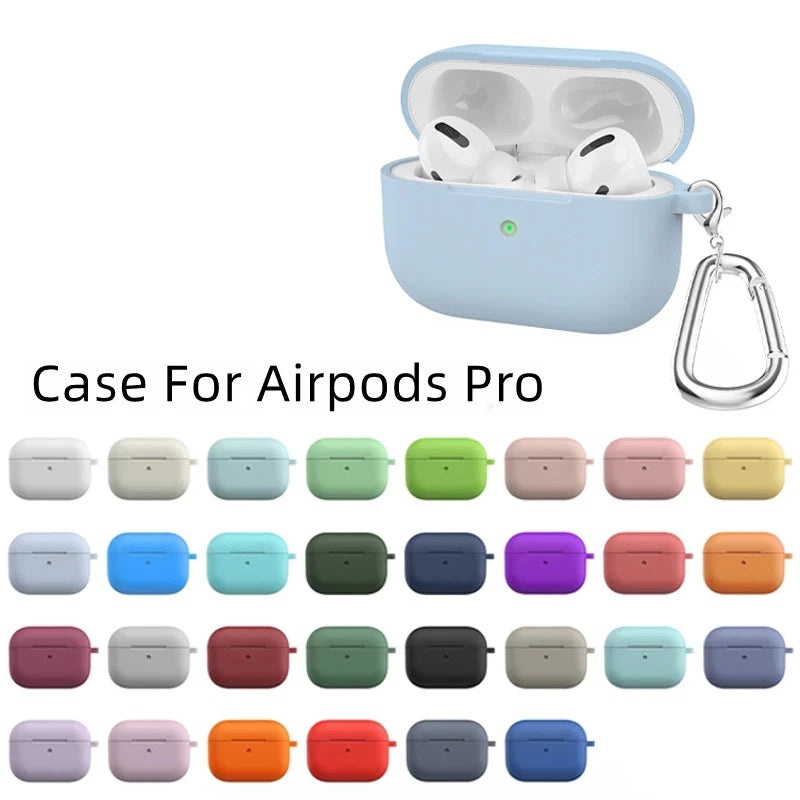 Soft Silicone Case For Apple AirPods Pro Protective Case Wireless Earphones Cover With Hook For Airpods Pro 1st gen Box Bag Case Zpaxo
