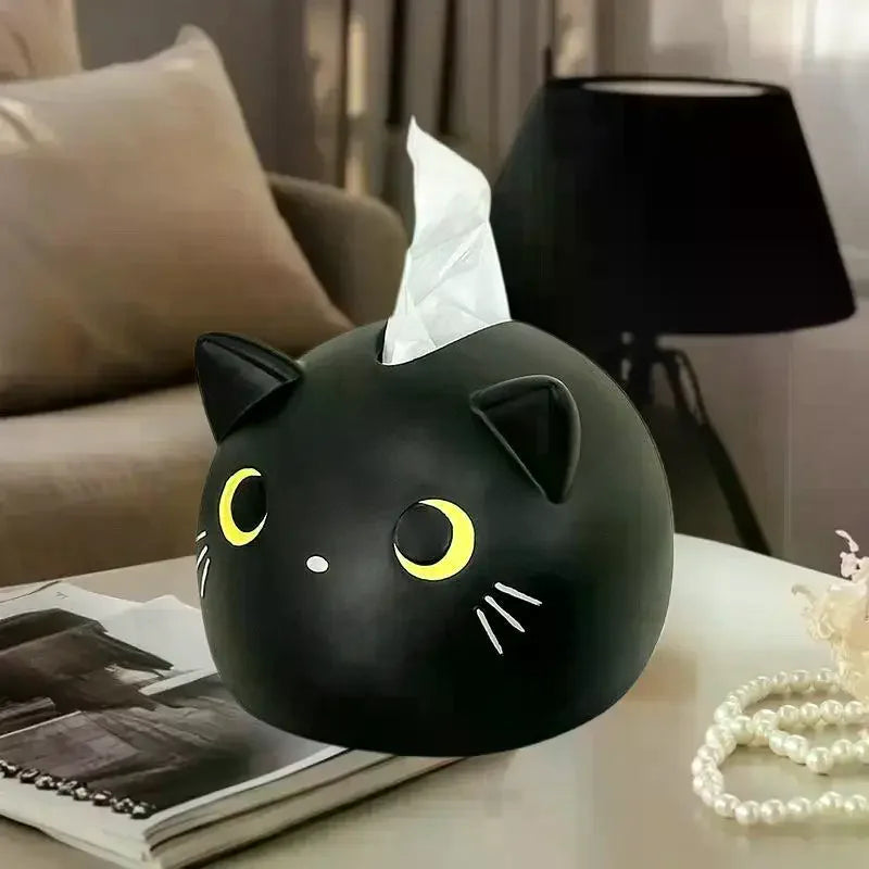 Cat-Shaped Tissue Box Holder – Cute Plastic Napkin Dispenser