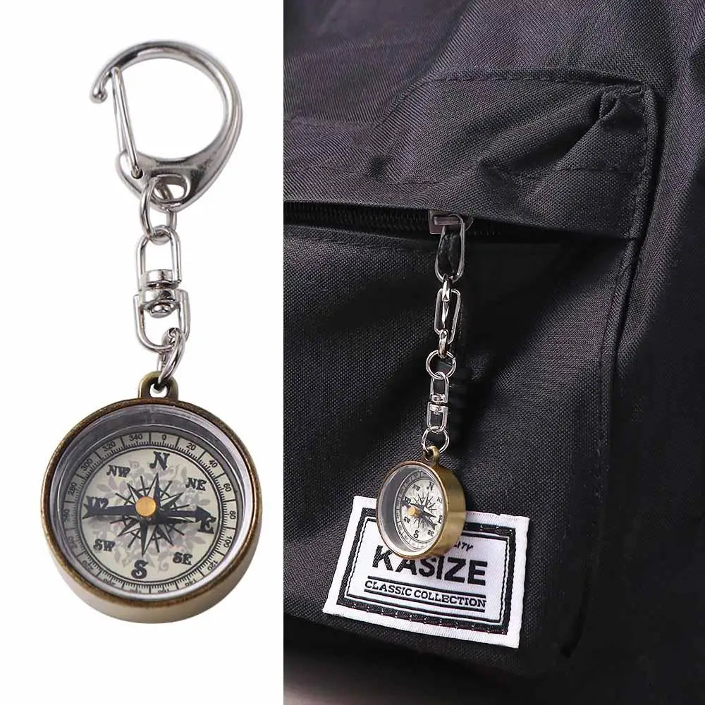Quality Trekking Portable Keychain Travel Gift Zinc Alloy Vintage Pendant Pocket Compass Camping Compass Mini Compass Key Ring Zpaxo