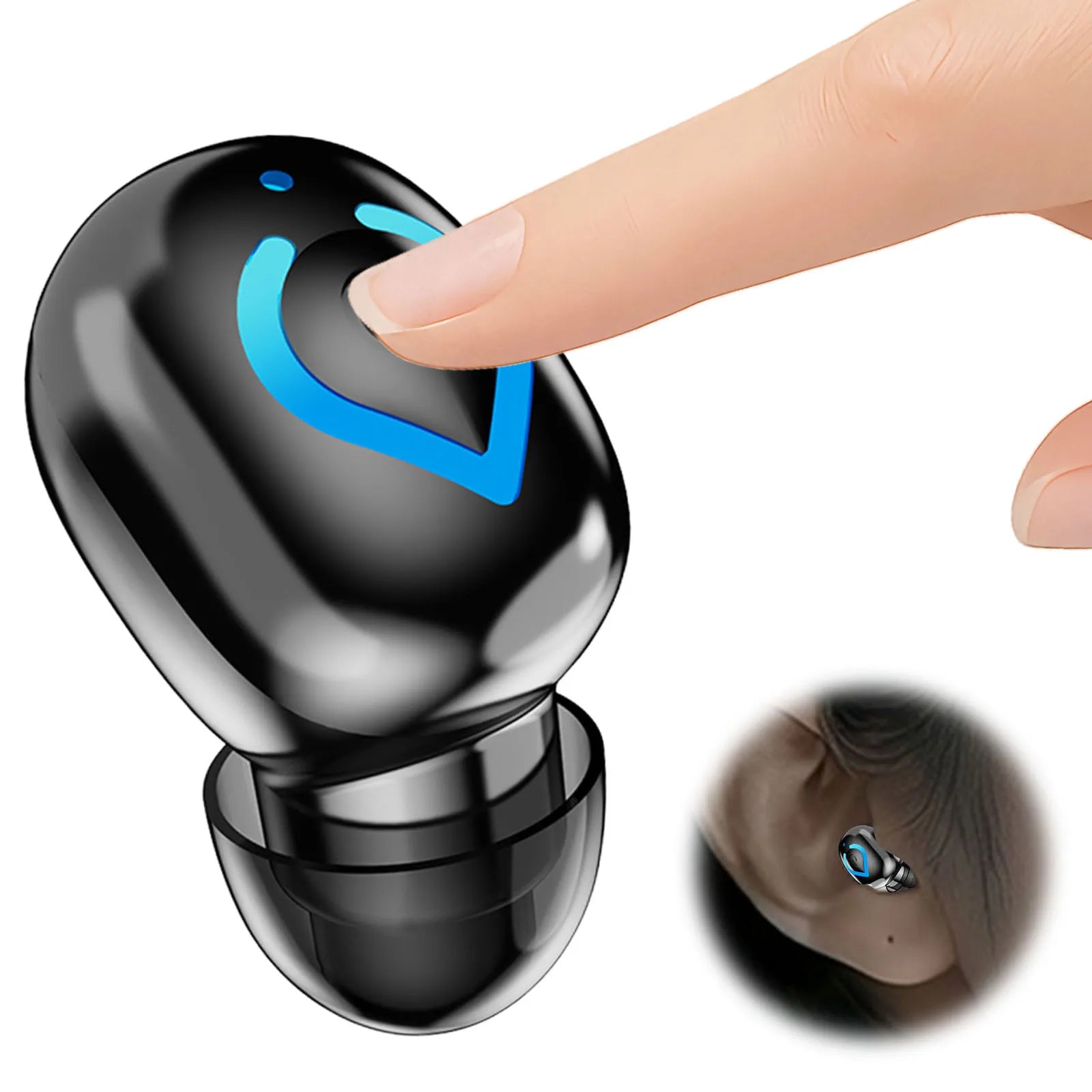BT 6 1 Wireless Mini Single Earbud Mic Invisible Earbuds IPX3