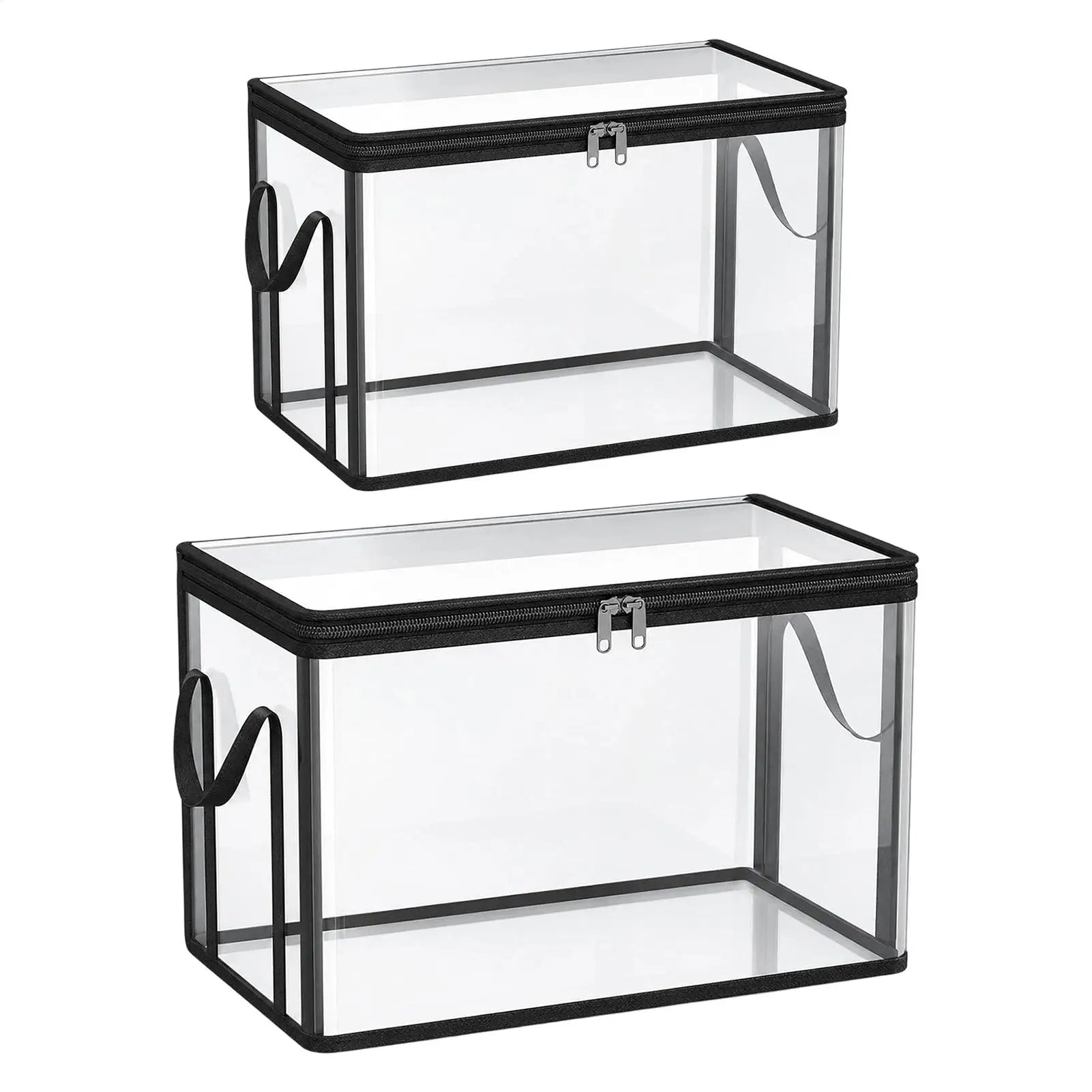 Clear Plastic Book Storage Box Large Capacity Stackable Organizer Container Toy Clothes Organizer Bins for Home Bedroom Dorm Zpaxo