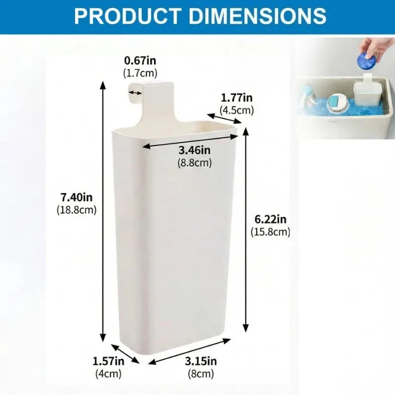 Practical Toilet Solid Tank Replacement Part Toilet Bowl Cleaner Buffer Box Hanging Slow Release Dispenser Free Disposable Glove Zpaxo