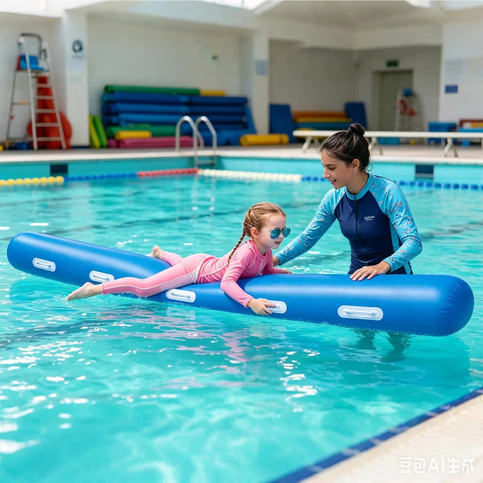 Inflatable Noodle Floats Handles PVC Floating Kids Adults Summer Zpaxo