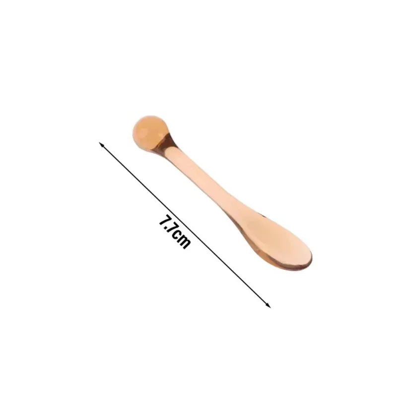 1 Acrylic Cosmetic Spatulas Scoop Face Cream Mask Spoon Eye Massage Zpaxo Brown 1Pc