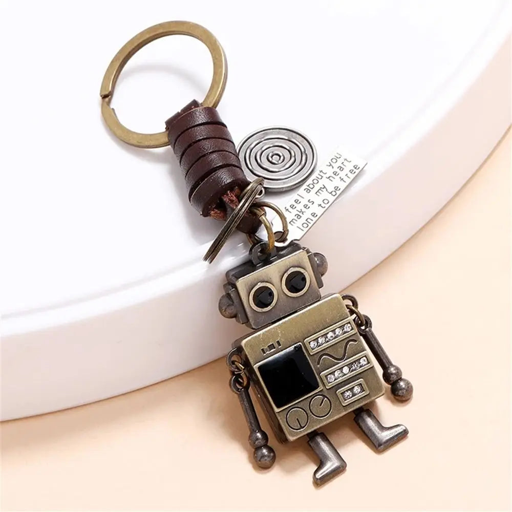 Jewelry Gifts Backpack Decoration Car Key Accessories Bag accessories Bag Pendant Key Rings Movable Bronze Robot Robot Keychain Zpaxo