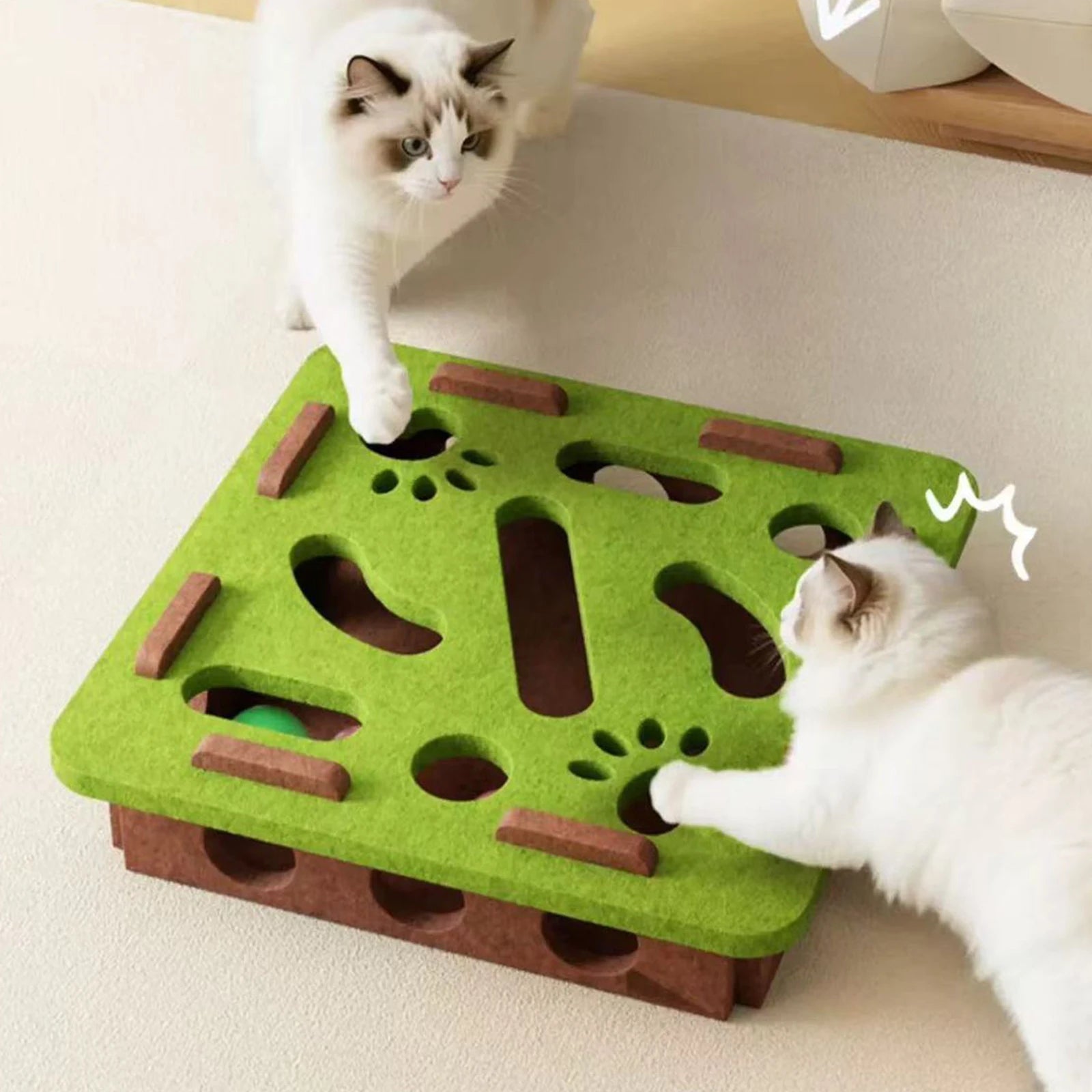 Cat Scratch Puzzle Enrichment Box 3 Bell Balls Kitten Nail File