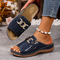 2025 Women Slippers Lightweight Comfortable Casual Flat Designer Zpaxo Navy blue 36