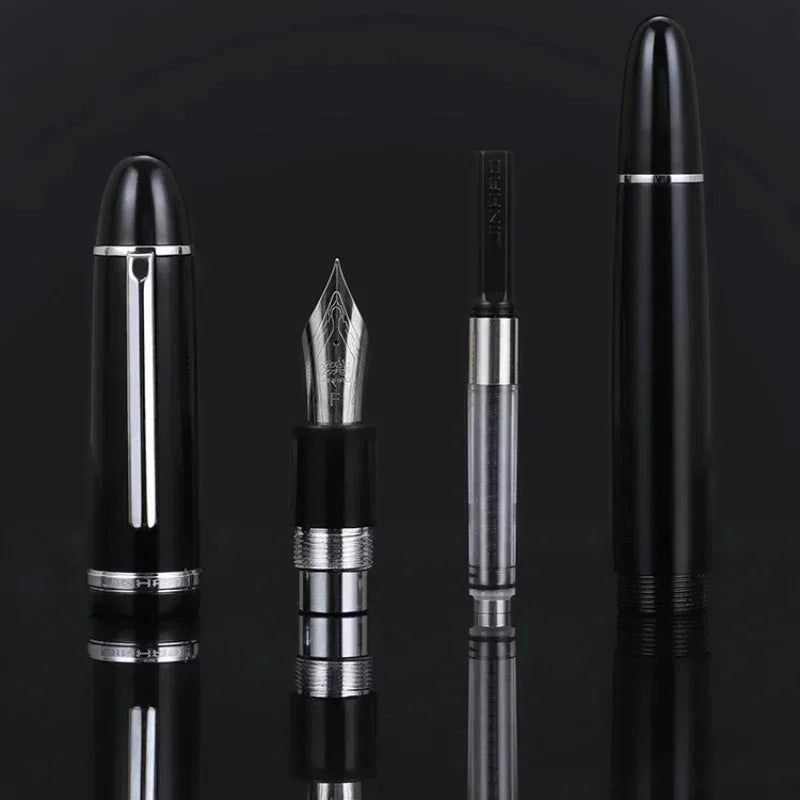 1 PCS Jinhao X159 Classic Design Acrylic Big Size Golden / Silver Clip Writing Calligraphy Fountain Pen With Converter Zpaxo
