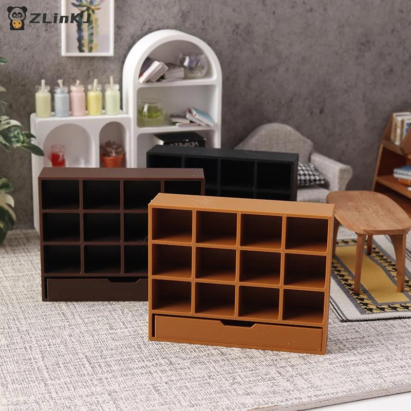▶1/12 Dollhouse Simulation Storage Cabinet Display Rack Model Dollhouse Miniature Furniture Decoration Doll House Accessories Zpaxo