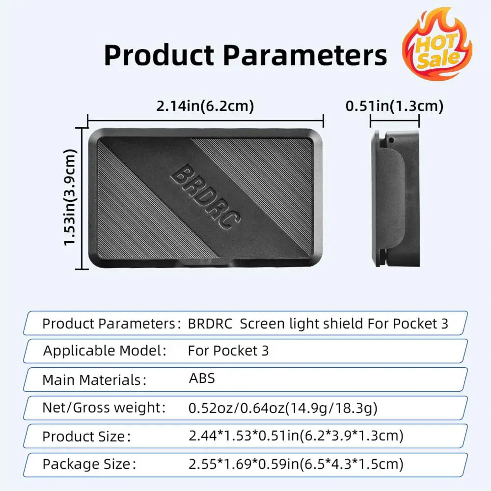 Screen Sunshade 3 Sided Foldable Sunshade Lens Anti-Glare Sunlight Blocking Protective Cover Hood for DJI Osmo Pocket 3 Zpaxo