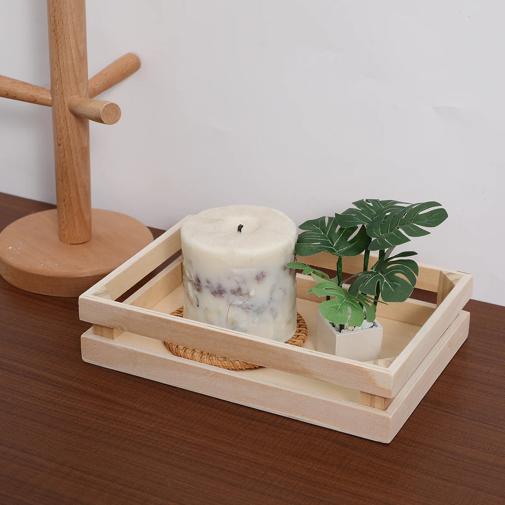 Small Storage Containers Basket Baskets Wooden Organizer Rectangle