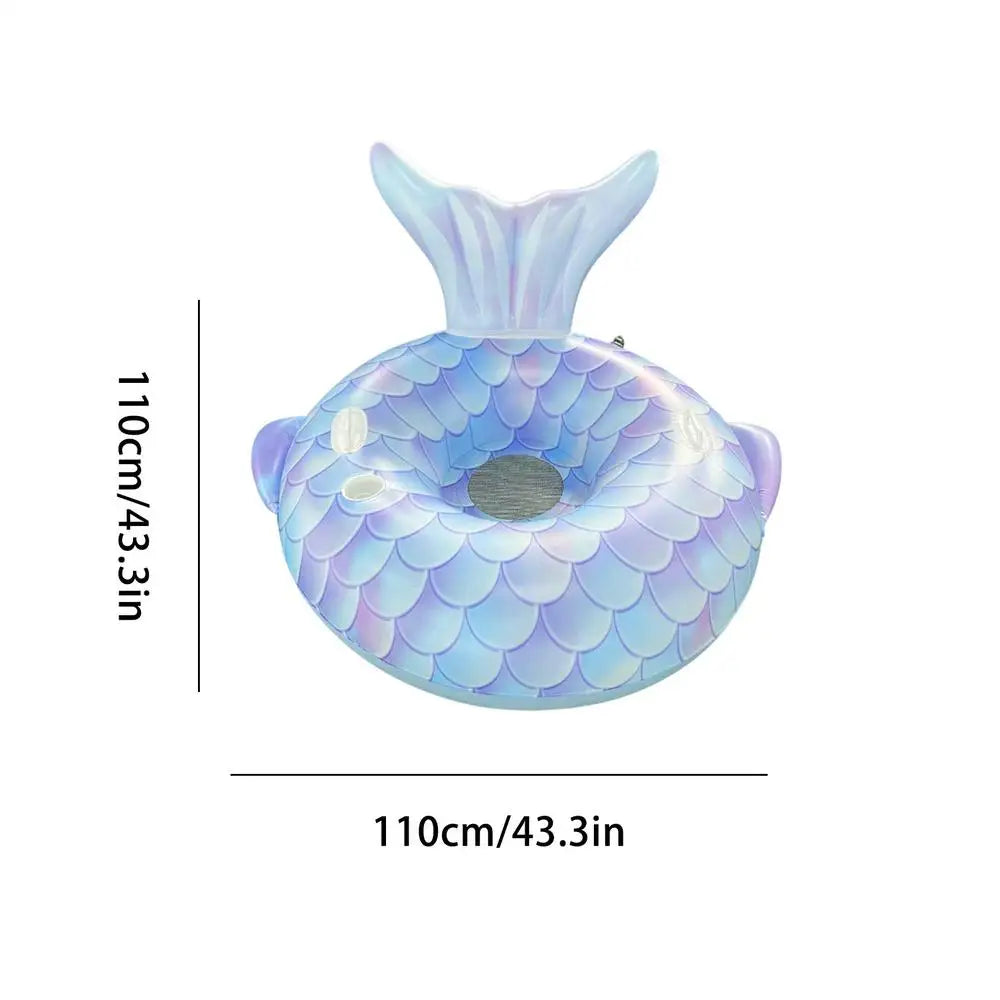 Inflatable Pool Float Mermaid Tail Chair Portable Kids Adults Lounge