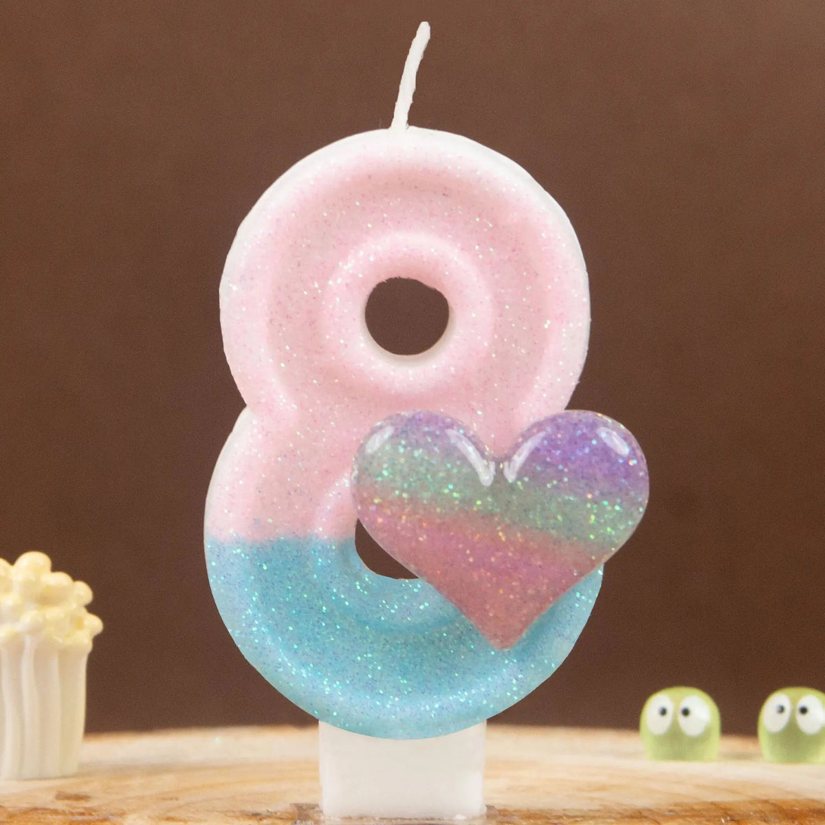 0 1 2 3 4 5 6 7 8 9 Pink Blue Gradient Glitter Heart-shaped Number Zpaxo 8 B15260I