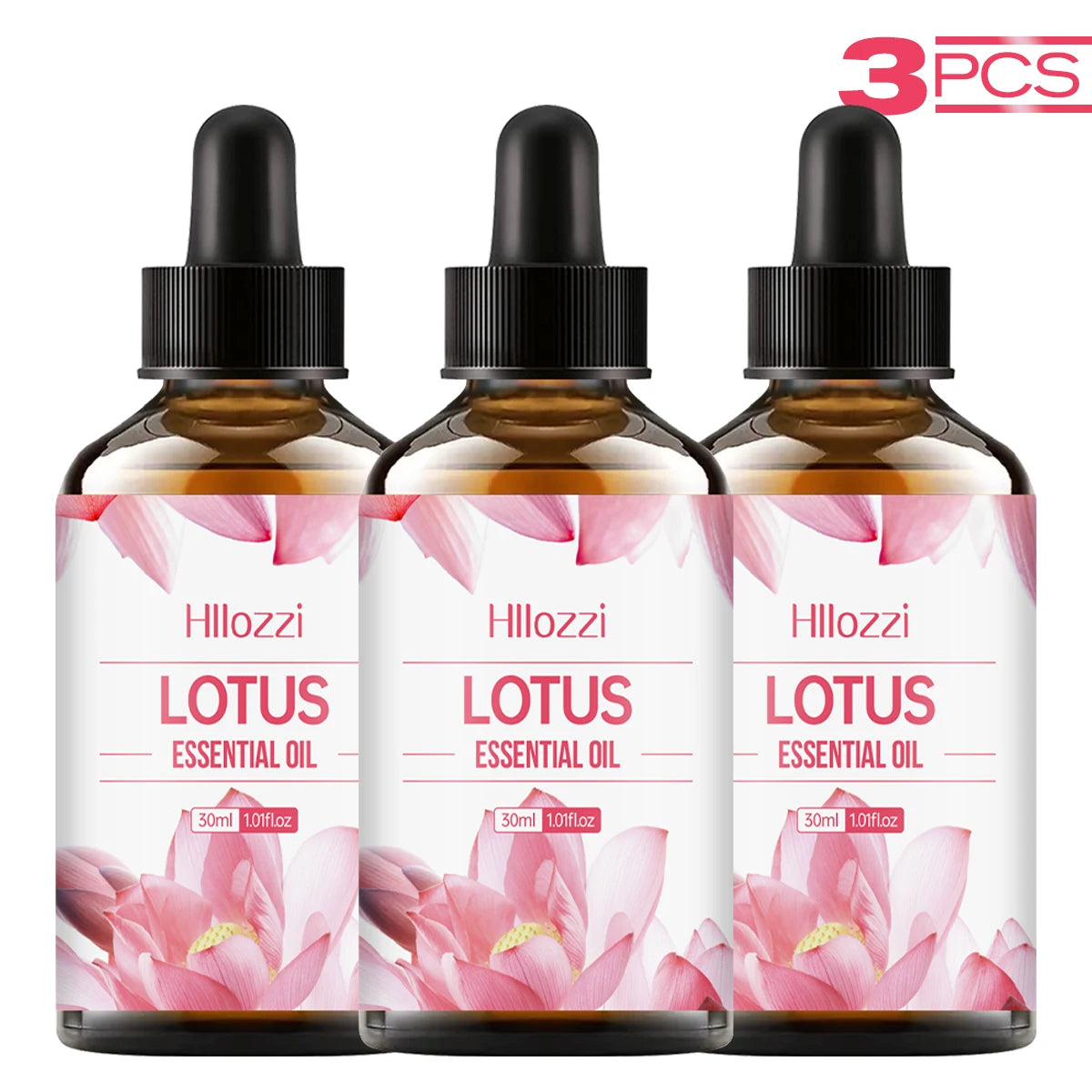 Lotus essential oil Moisturizing and nourishing deep repair oil for face, body, nails, hair and eyelashes Suitable for all skin Zpaxo Lotus 3Pcs 30ml Flower