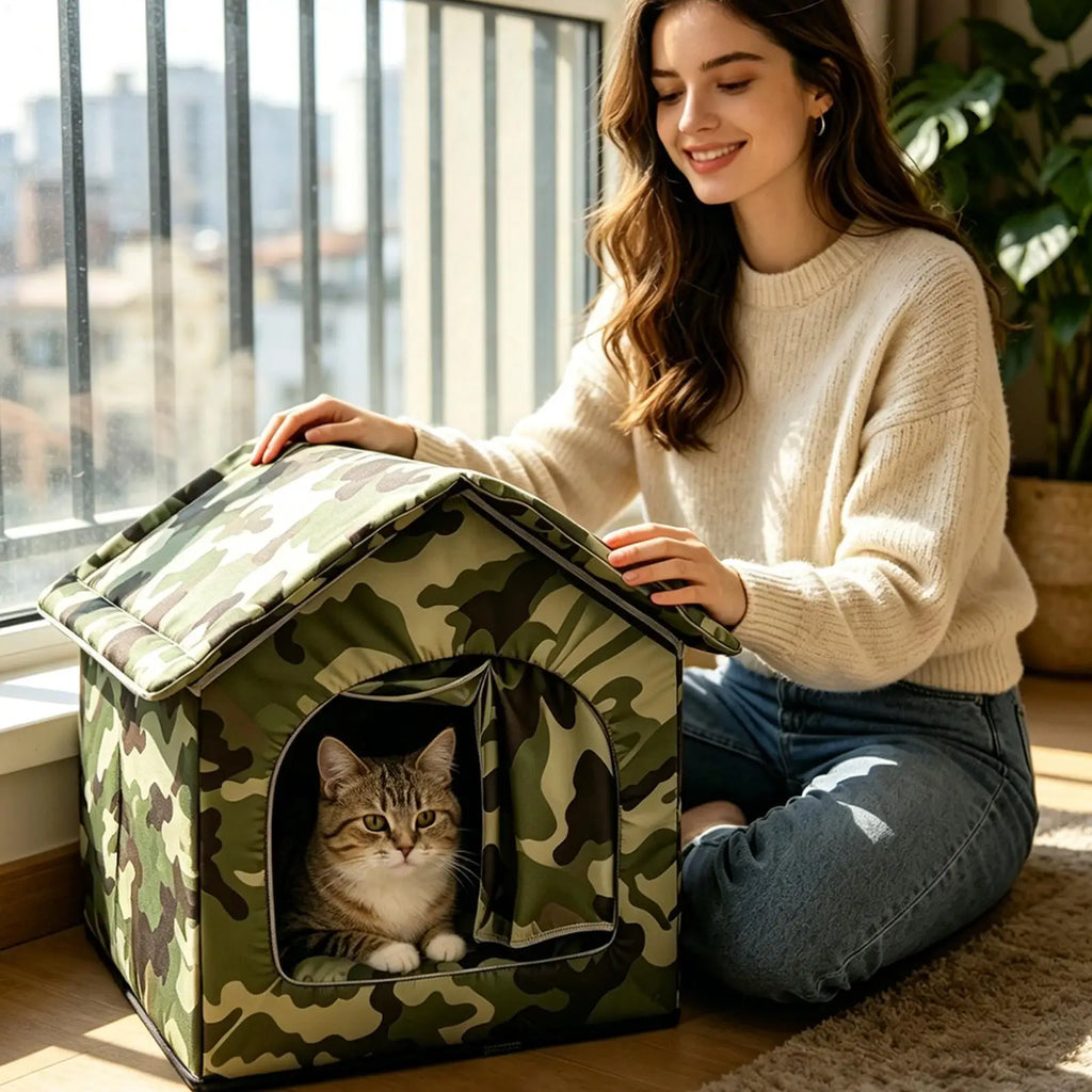 Cooling Outdoor Cat House Summer Kitten Nest Cool Down Cat Nest For Pet Parents Trainers Animal Lovers Apartment Home Office Zpaxo