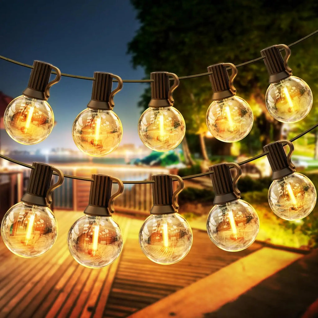 30M 15M 9M G40 LED Globe String Lights Outdoor EU Plug Bright Plastic Zpaxo