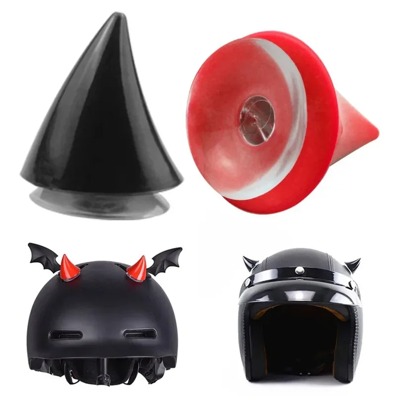 Cute Rubber Horn Helmet Decorations – 2 Pack | Moto Accessory