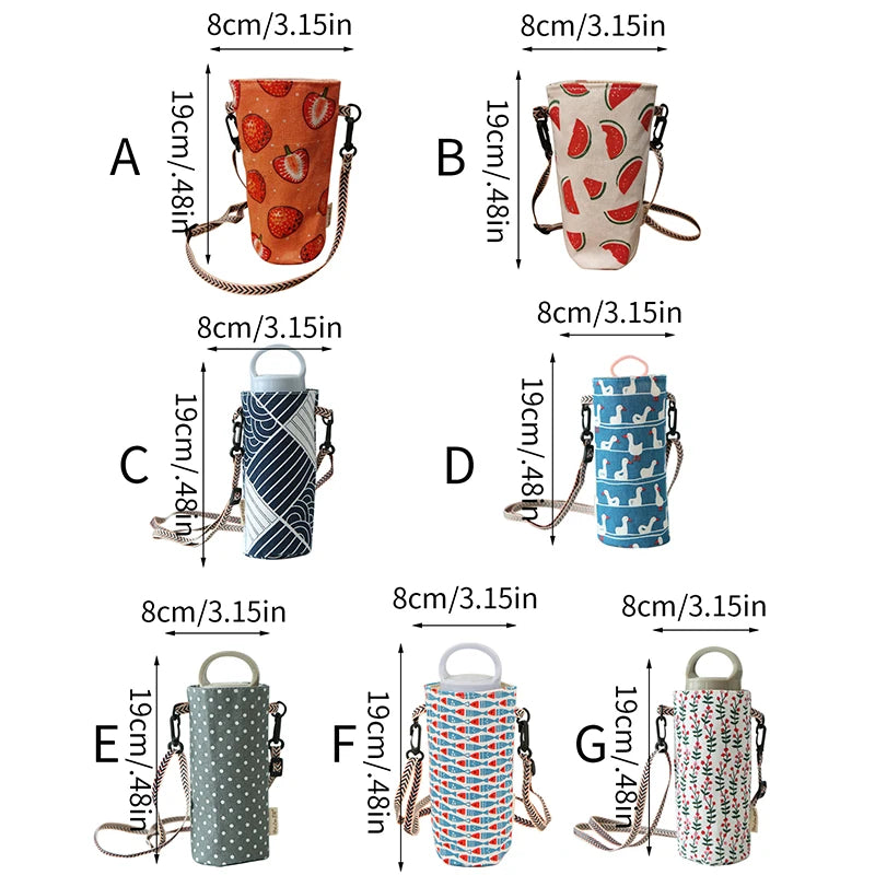 Portable Water Bottle Bag Insulated Crossbody Water Bottle Carrier Bag Holders Travel Sports Camping Zpaxo