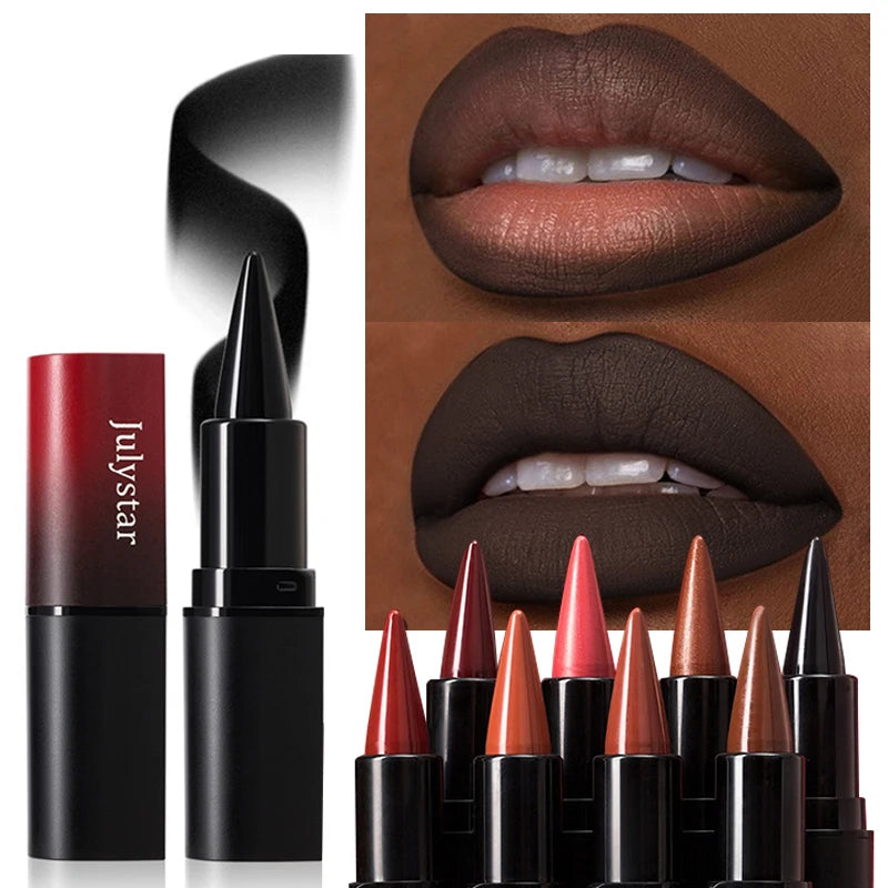 Tapered Nib Lip Liner Pencil Long-lasting Matte Black Brown Velvet Zpaxo