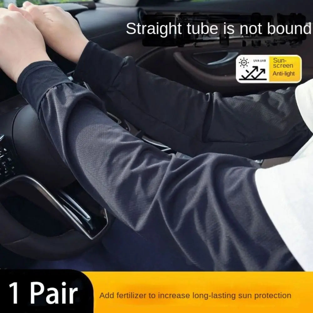 Durable UV Protection Sunscreen Ice Sleeves Loose Breathable Wear-resistant Outdoor Work Arm Warmers Men's Arm Sleeves Summer Zpaxo