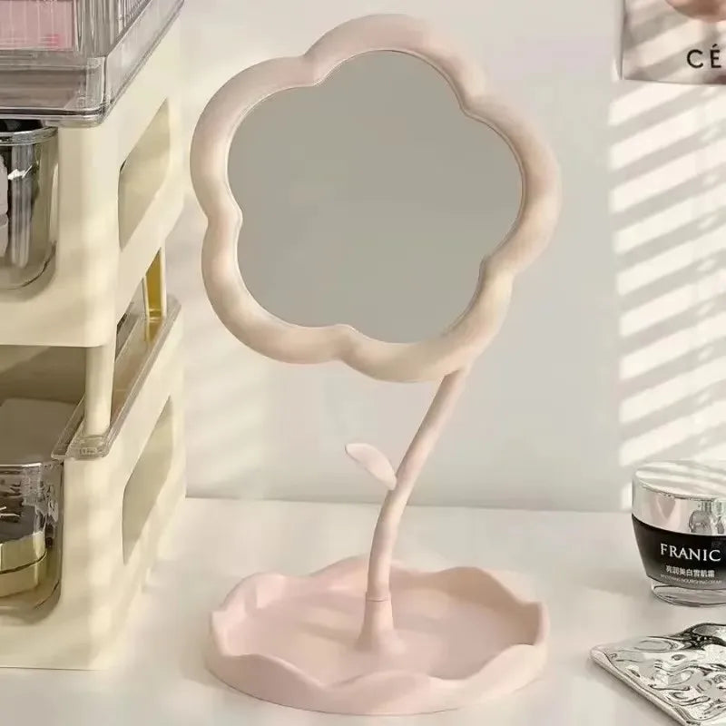 Cloud-shaped Desktop Makeup Mirror Storage Tray Adjustable Angle