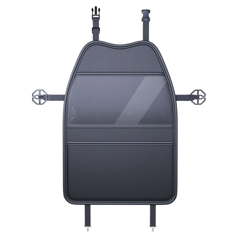 PU Car Seat Protection Cover Tablet Holder Pockets Kick Proof Pad