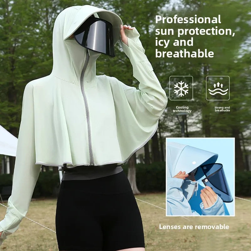 Women's Ice Silk Sun Protection Jacket Spring Summer UV-Blocking