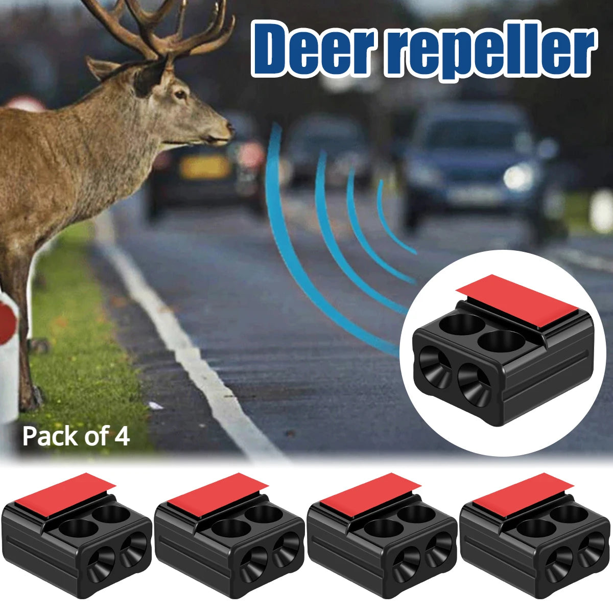 4Pcs Car Ultrasonic Physical Sirens Warning Whistle Device Animal Repelling Outdoor Safety Mini Car Whistle Waterproof Save Deer Zpaxo