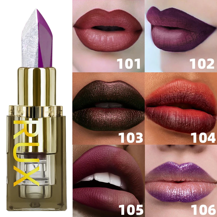 Two Tone Glitter Matte Lipstick Purple Black Lip Stick Discolocration