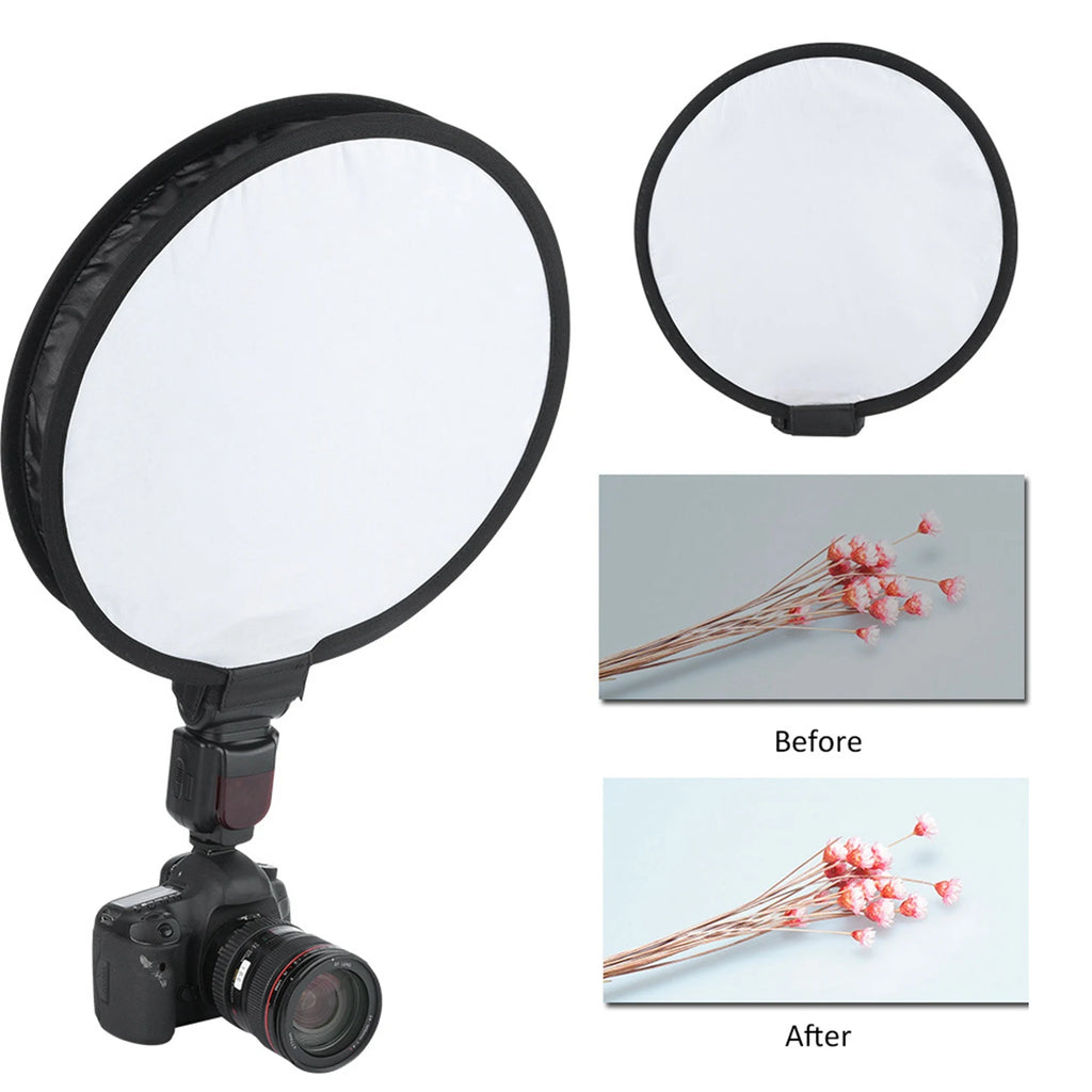 40CM Portable Foldable Round Shape Softbox Diffuser for Camera Flash Light Softbox Diffuser Round Diffuser Zpaxo
