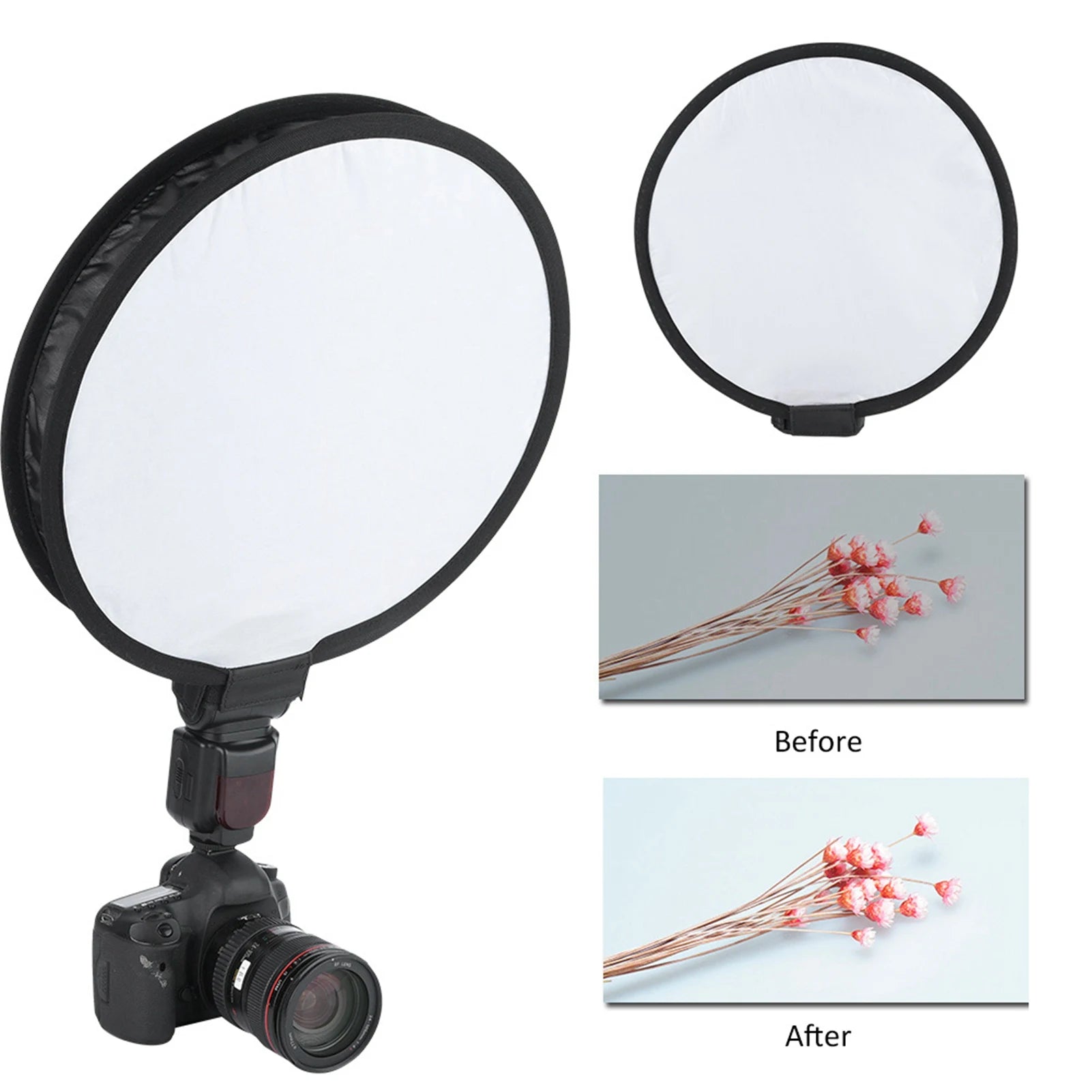 40CM Portable Foldable Round Shape Softbox Diffuser for Camera Flash Light Softbox Diffuser Round Diffuser Zpaxo
